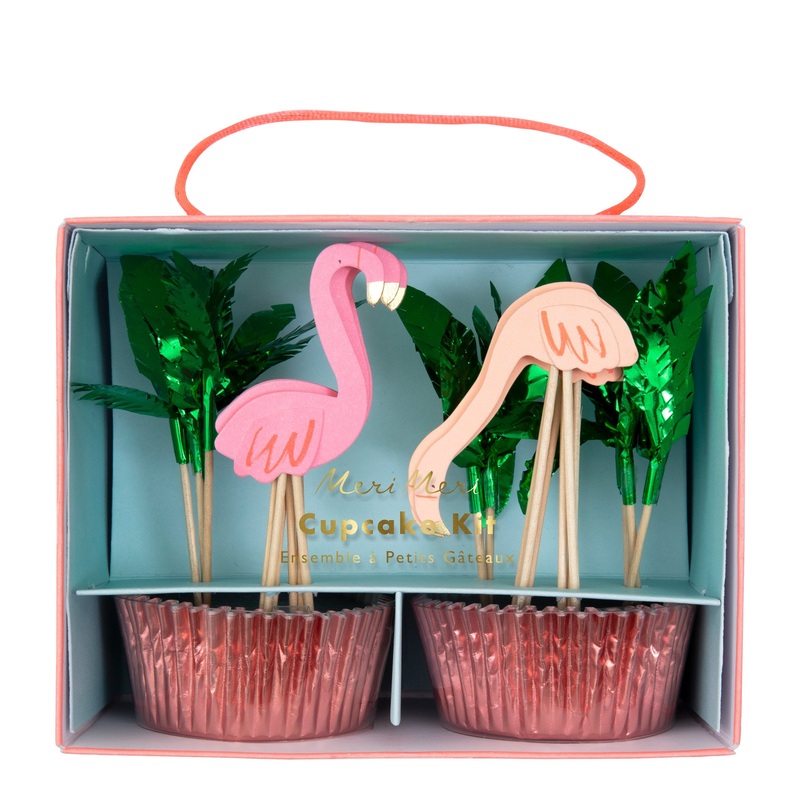 Neon Flamingo Cupcake Kit (x 24 toppers)