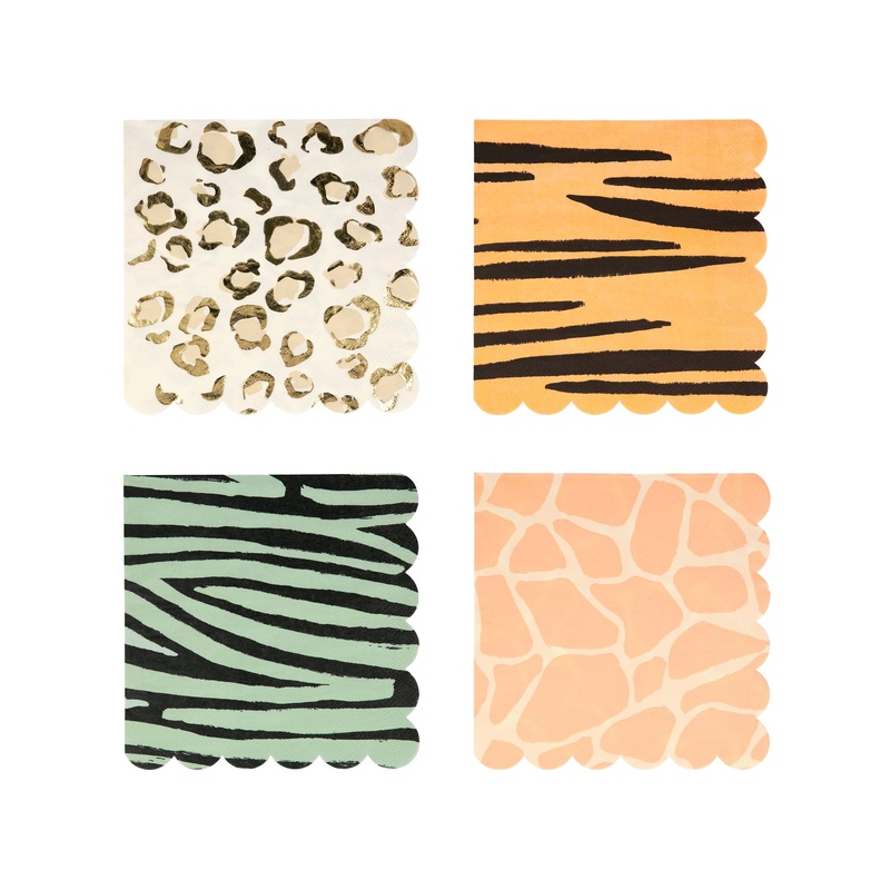 Safari Animal Print Large Napkins (x 16)