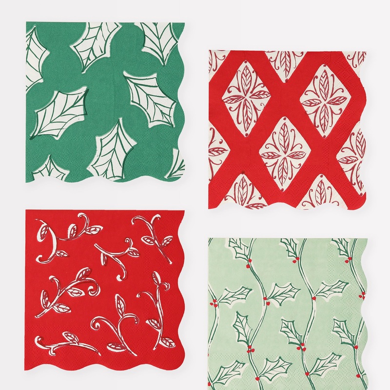 Block Print Small Napkins (x 16)