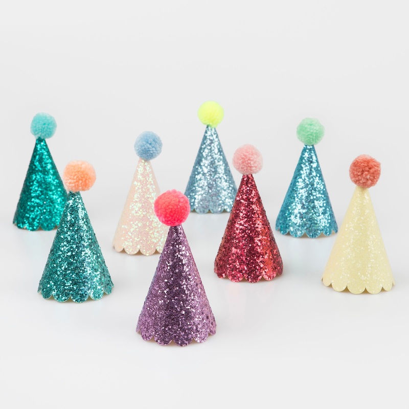 Glitter Mini Party Hats (x 8)