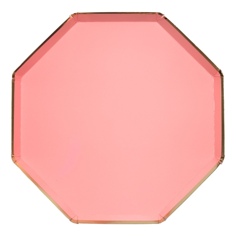 Neon Coral Dinner Plates (x 8)