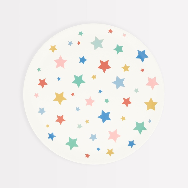 Star Pattern Reusable Small Plates (x 6)