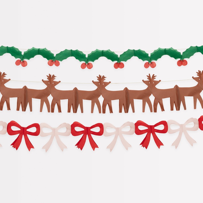 Tissue Paper Christmas Garland Set