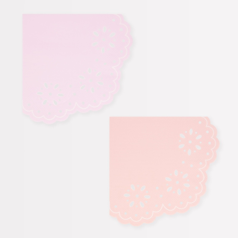 Broderie Anglaise Lace Multi Large Napkins (x 16)