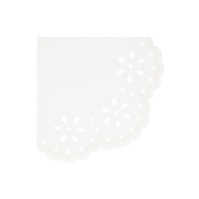 Broderie Anglaise Lace White Large Napkins (x 16)