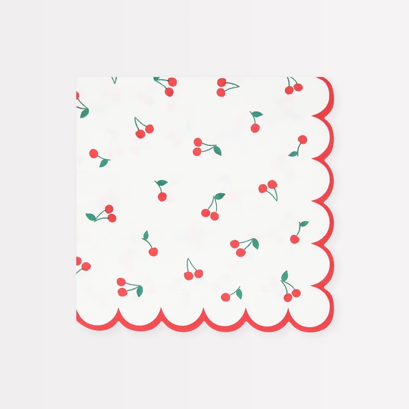 Cherry Pattern Large Napkins (x 16)