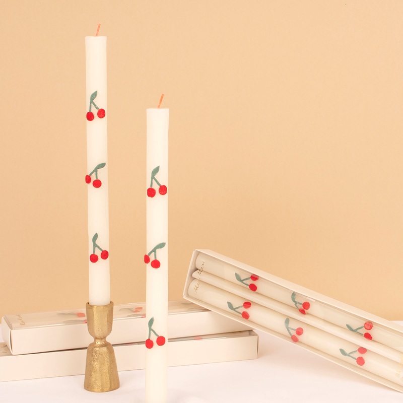 Cherry Table Candles (x 2)