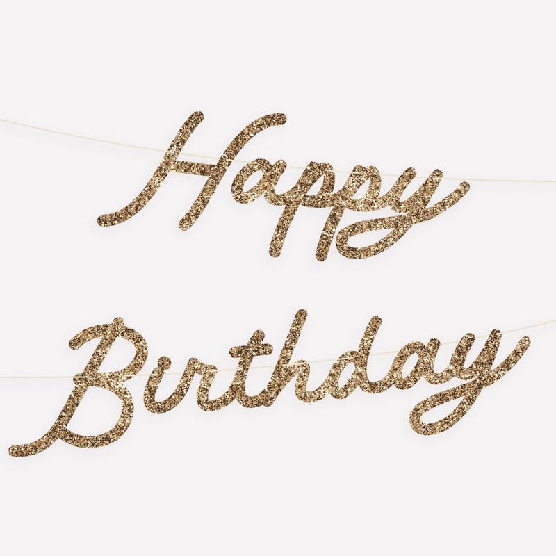 Gold Personalisable Birthday Garland Set