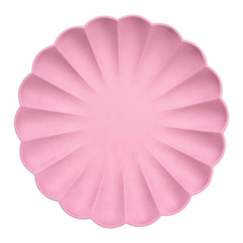 Large Bubblegum Pink Compostable Plates (x 8)