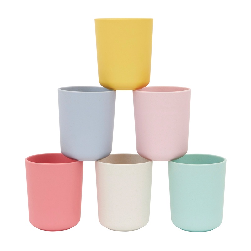 Multicolor Reusable Bamboo Cups (x 6)