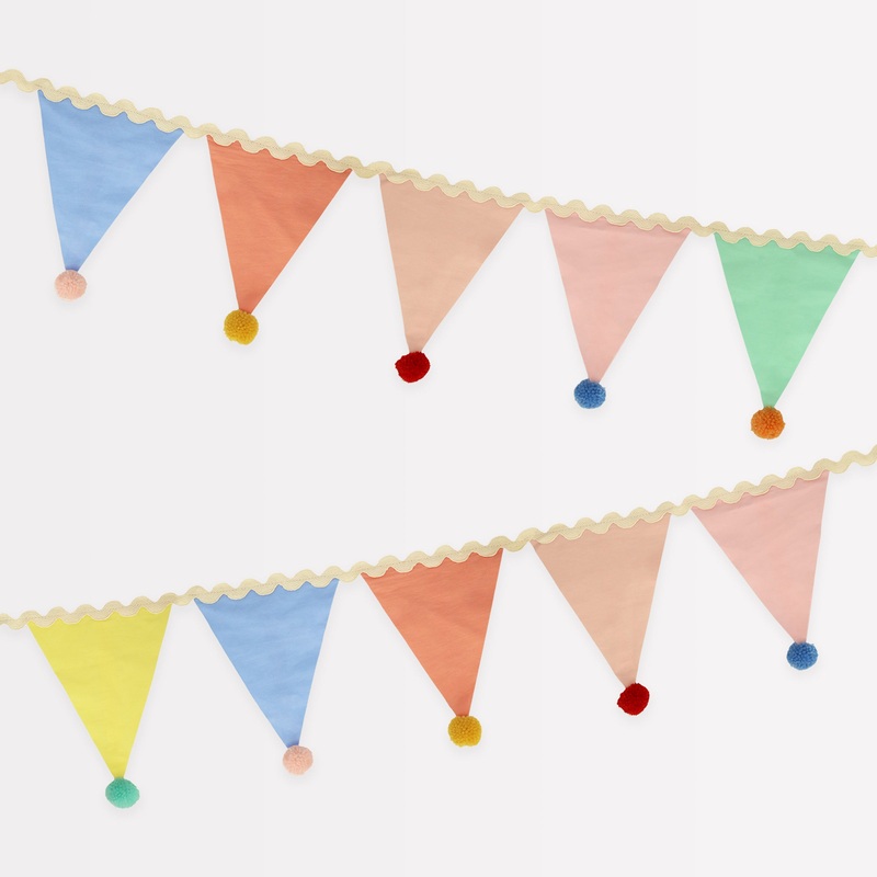 Pastel Pompom Flag Garland