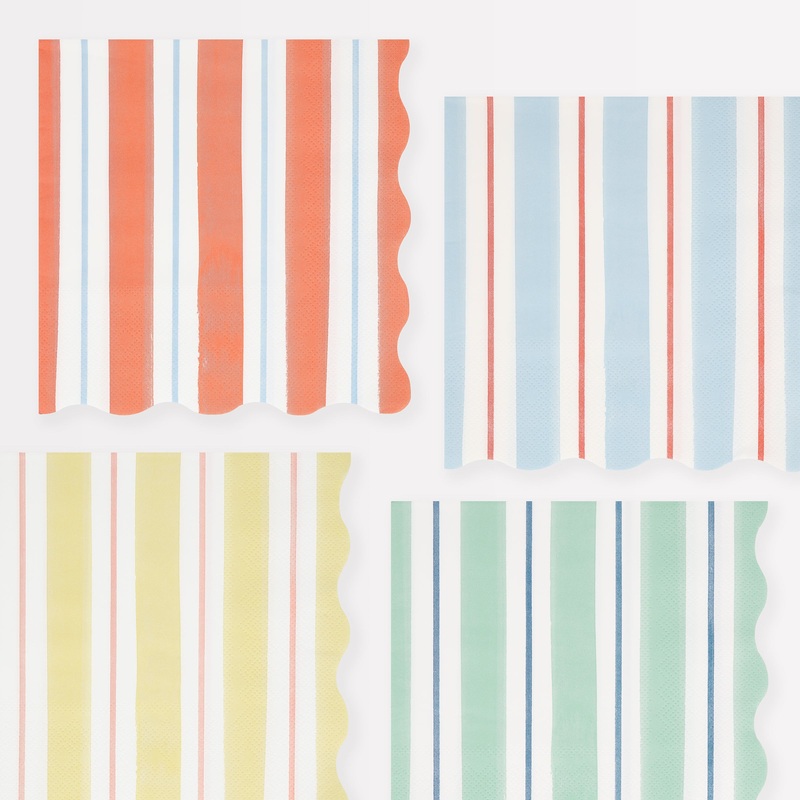 Preppy Stripe Large Napkins (x 16)