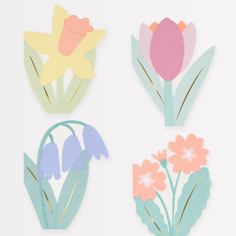 Spring Flower Napkins (x 16)