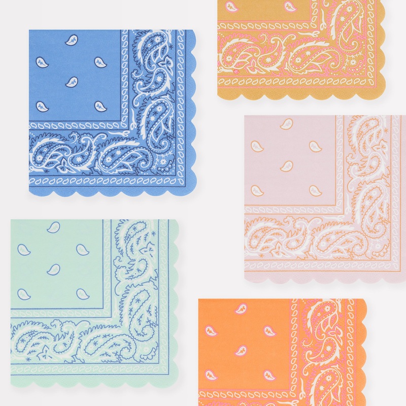 Western Bandana Small Napkins (x 16)
