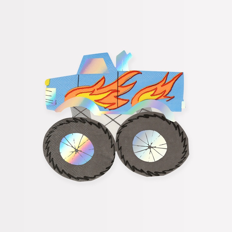 Monster Truck Napkins (x 16)
