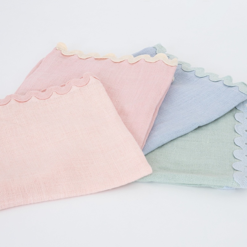 Pastel Ricrac Fabric Napkins (x 4)
