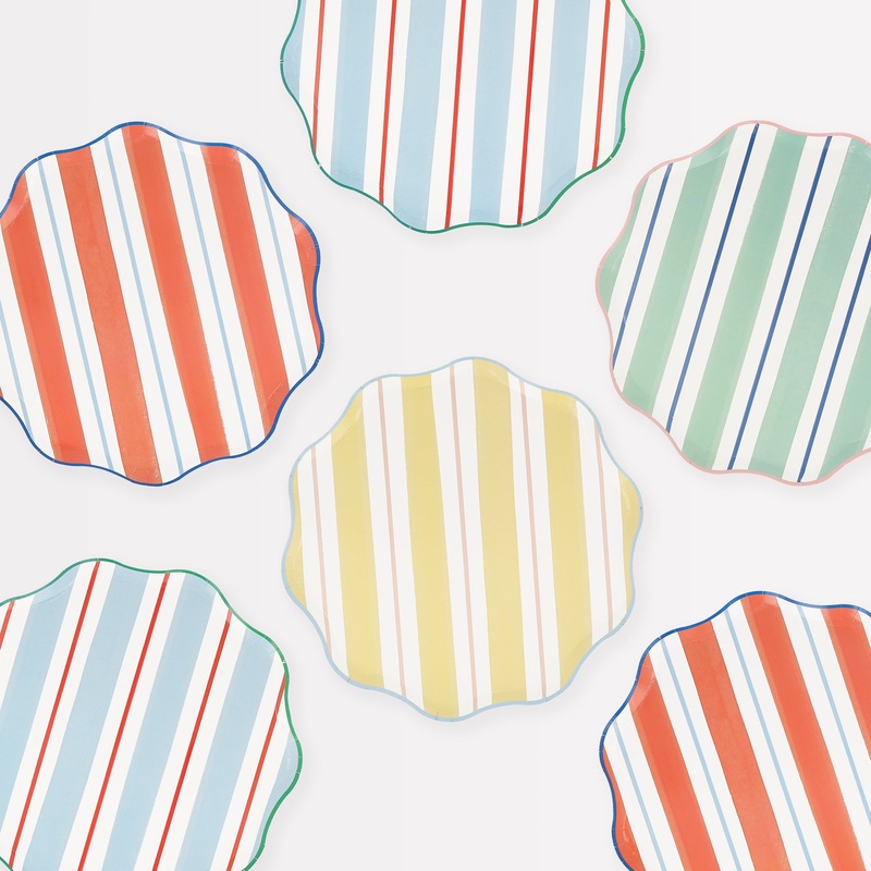 Preppy Stripe Side Plates (x 8)