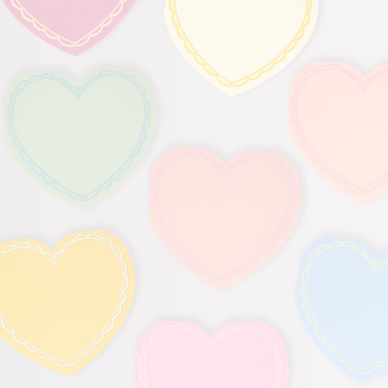 Pastel Heart Large Napkins (x 16)