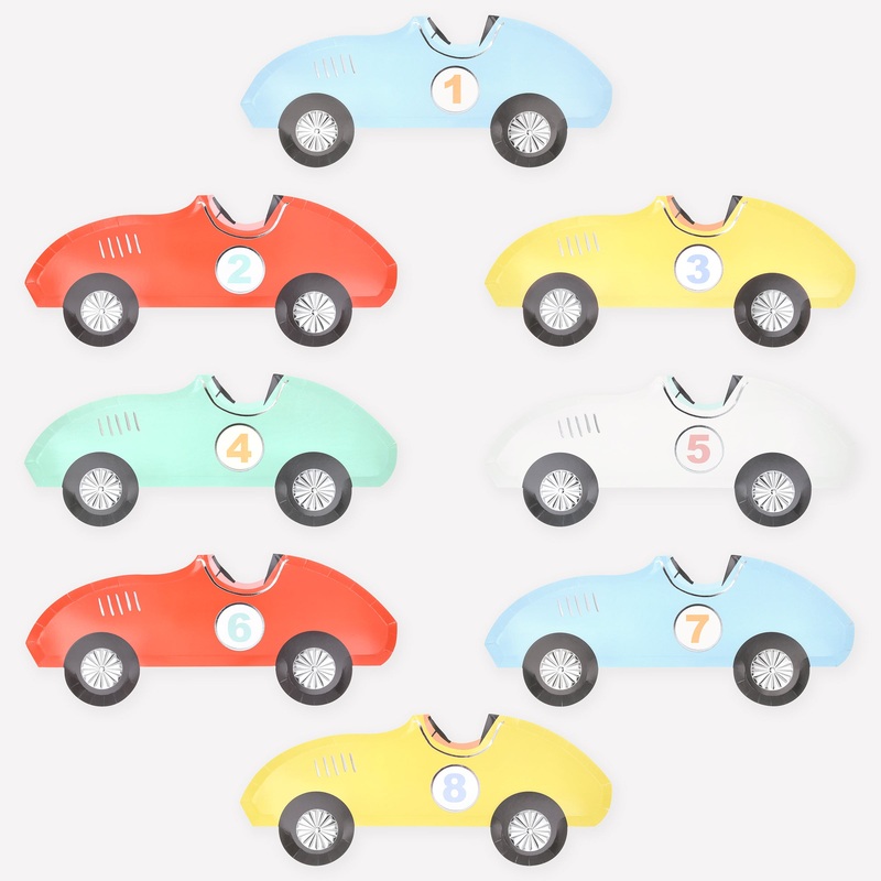 Race Car Plates (x 8)
