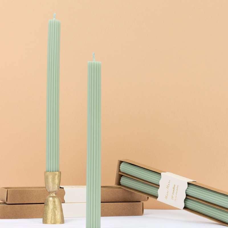 Sage Green Table Candles (x 2)