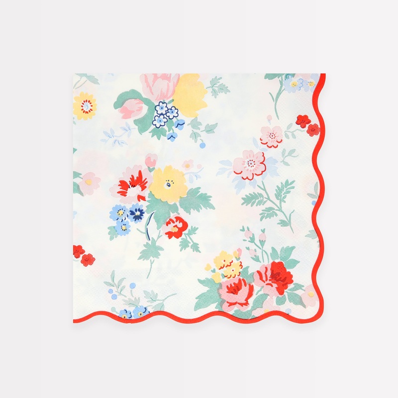 Vintage Floral Large Napkins (x 16)