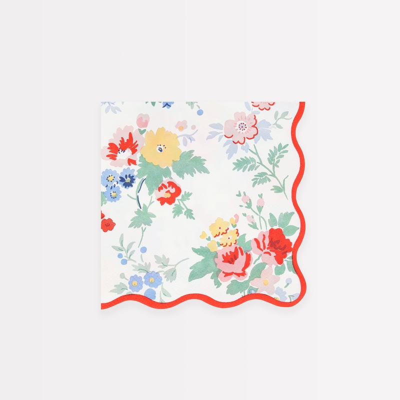Vintage Floral Small Napkins (x 16)