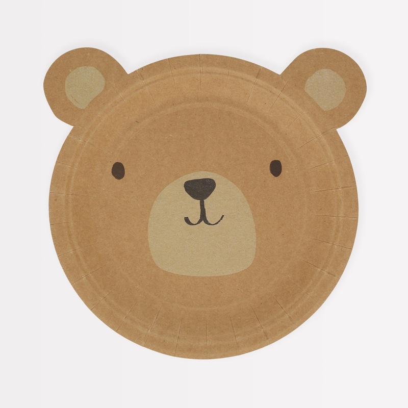 Woodland Bear Plates (x 8)