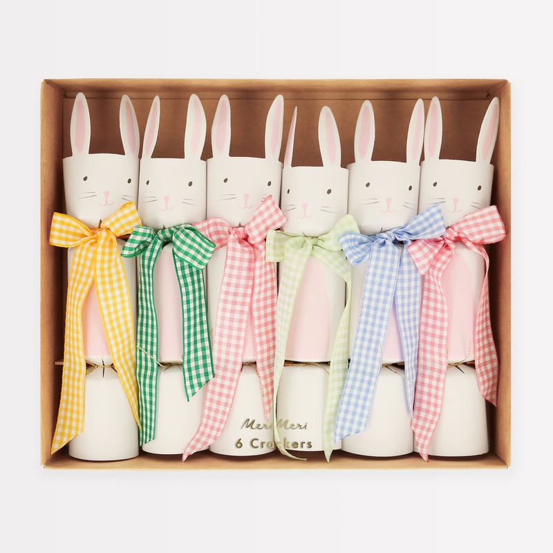 Gingham Bow Bunny Crackers (x 6)