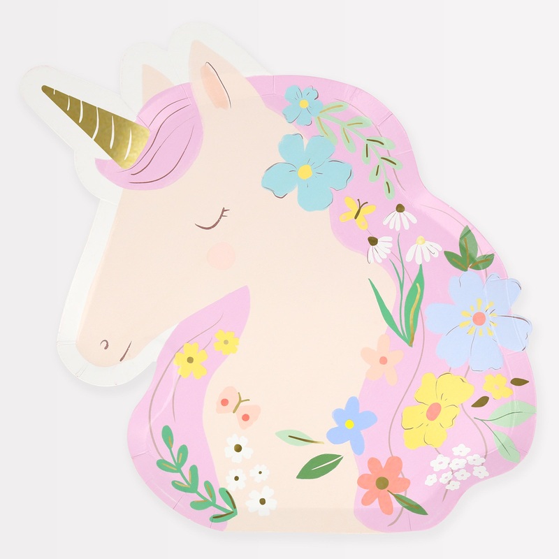 Meadow Unicorns Shaped Plates (x 8)