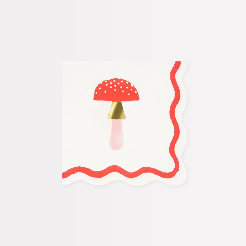 Merry Mushrooms Small Napkins (x 16)
