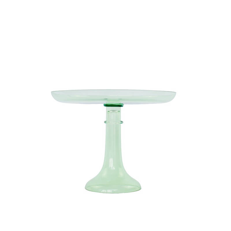 Mint Green Glass Cake Stand
