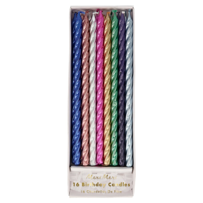 Multi Metallic Twisted Candles (x 16)