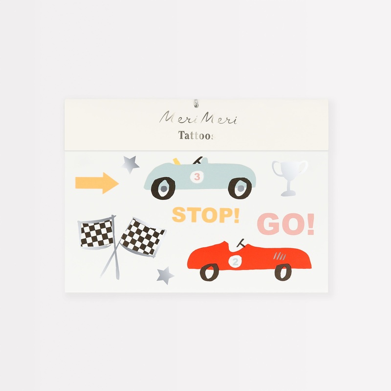 Race Car Temporary Tattoos