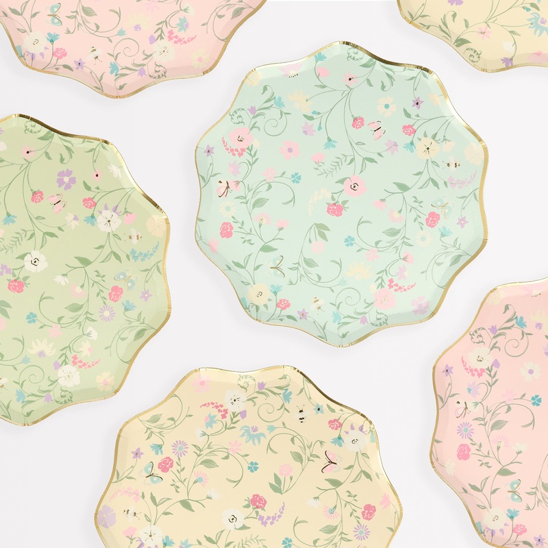 x Ladure Paris Floral Side Plates (x 8)