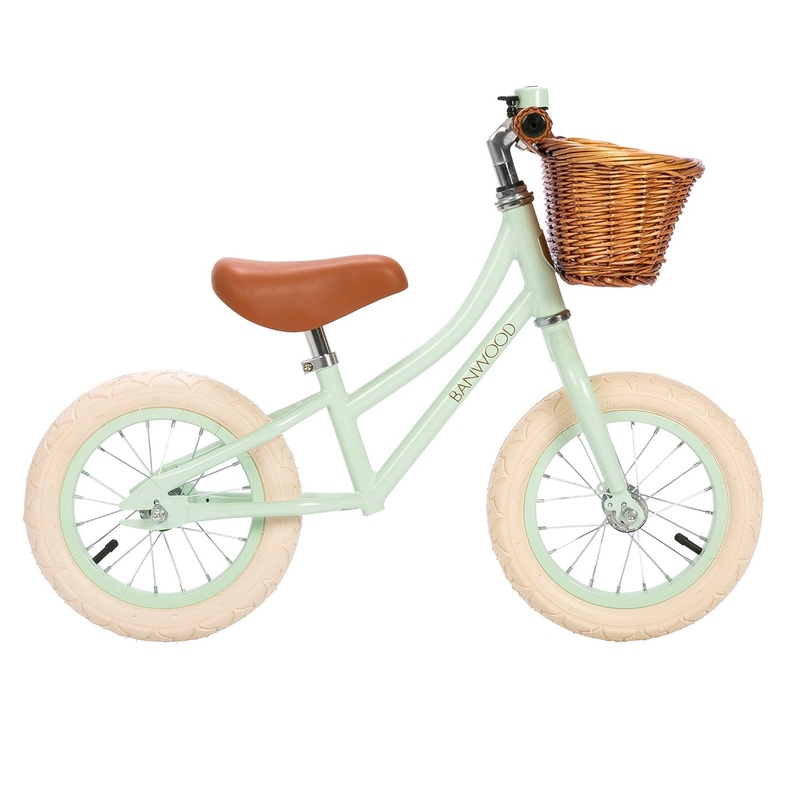 Balance Bike with Basket – Pale Mint