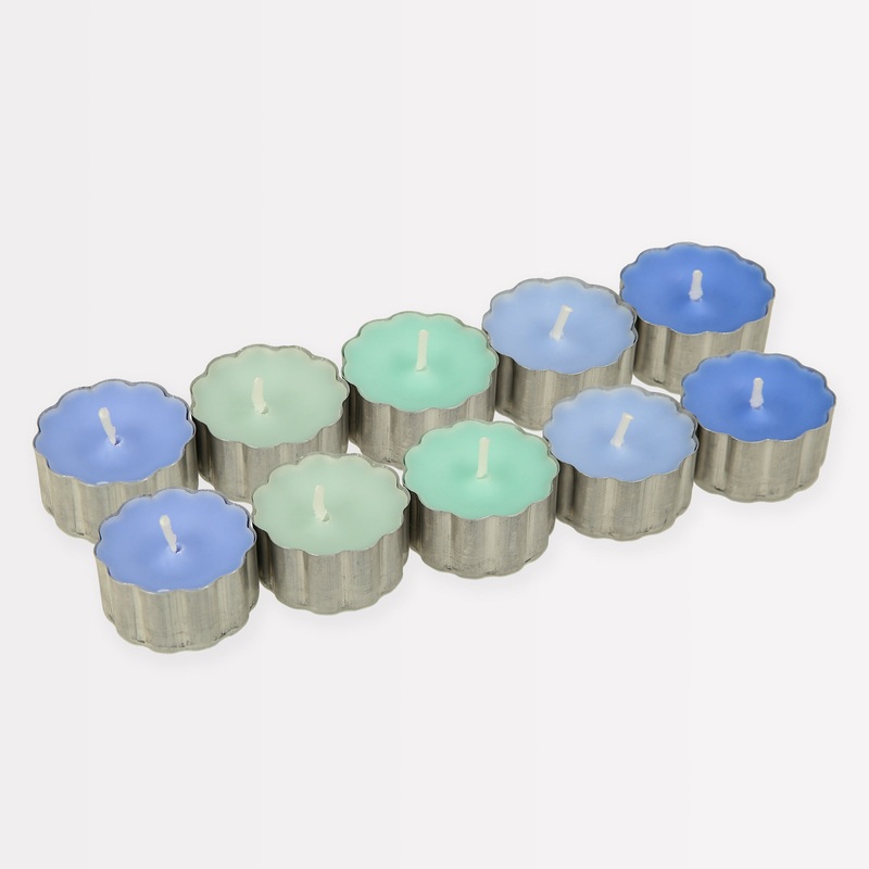 Blue & Green Tealight Candles (x 10)