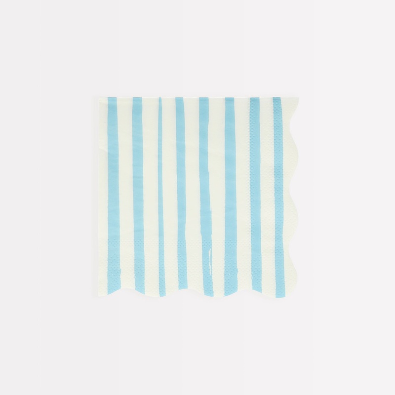 Blue Stripe Small Napkins (x 16)
