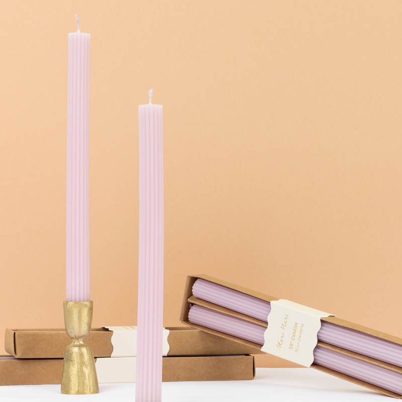 Dusty Lilac Table Candles (x 2)