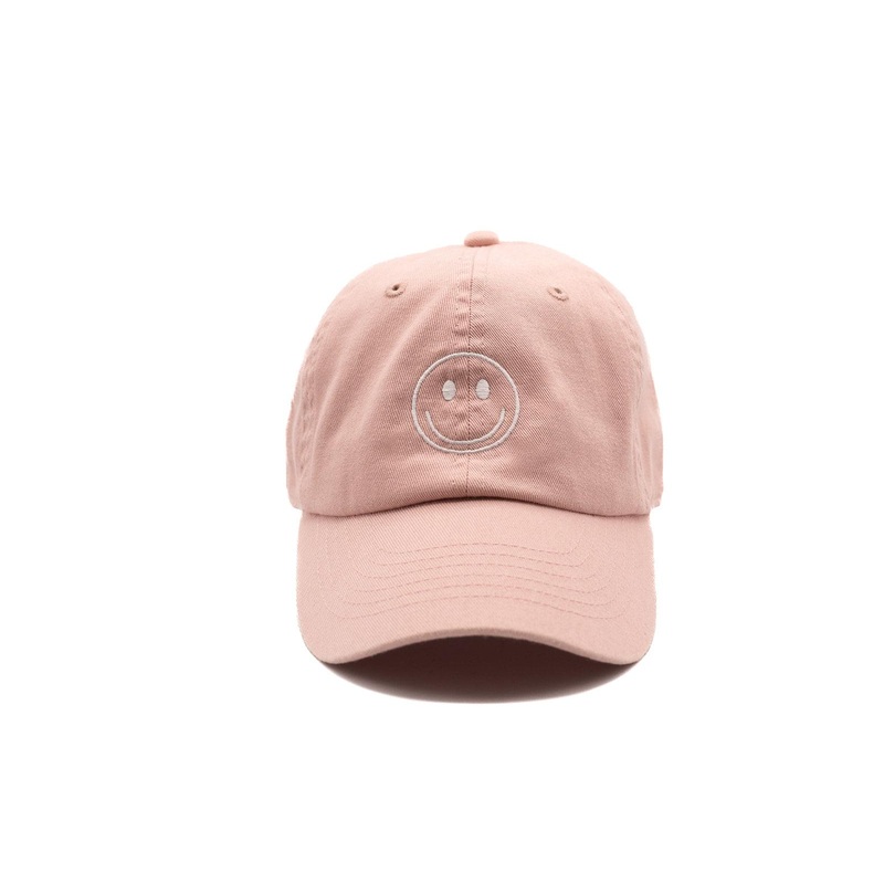 Dusty Rose Smiley Face Hat