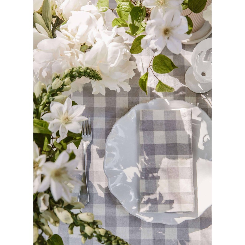 Gingham Dove Tablecloth