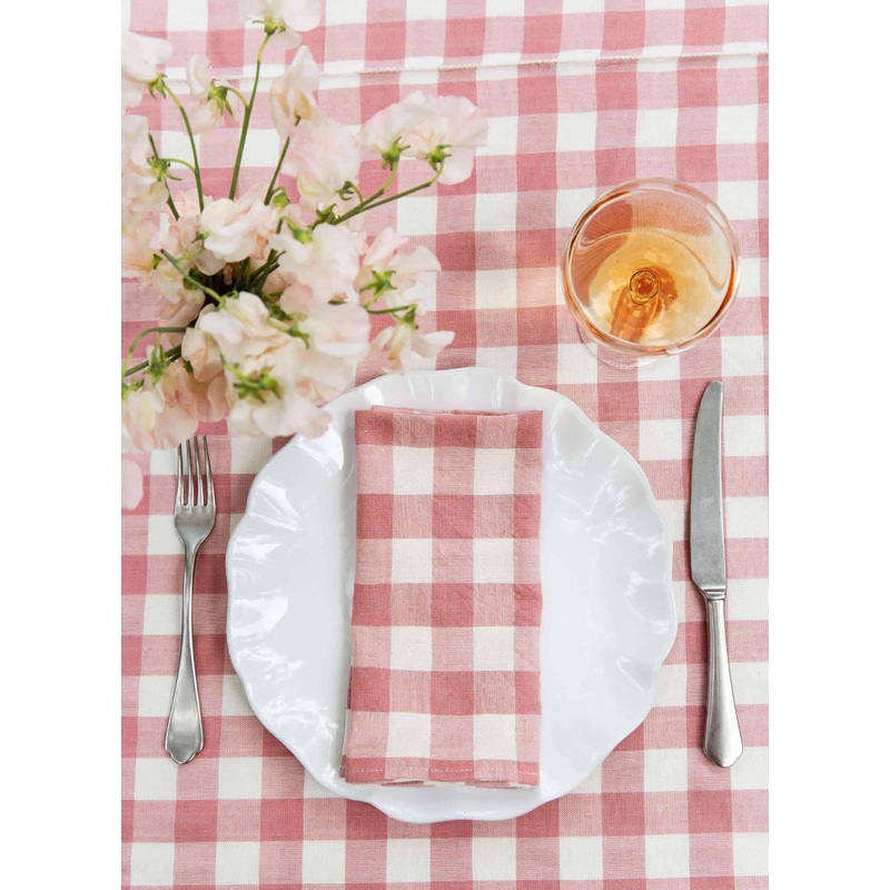 Gingham Rosa Tablecloth