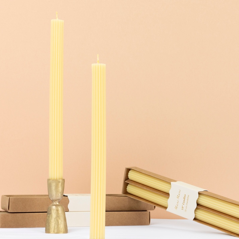 Lemon Sherbet Yellow Table Candles (x 2)