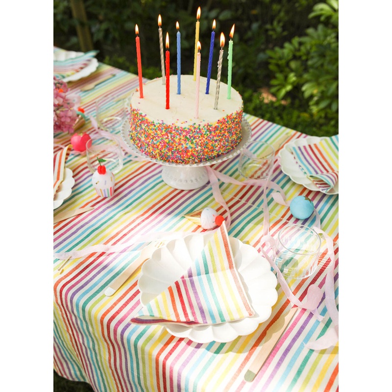 Multi Stripe Rainbow Tablecloth