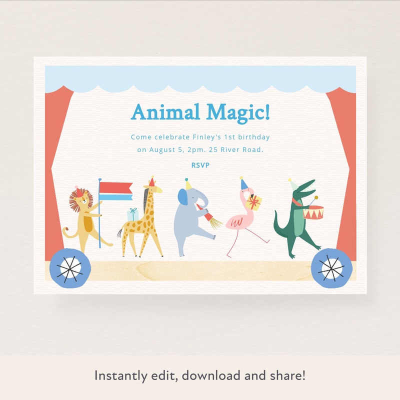 Animal Parade Download & Print Invitation