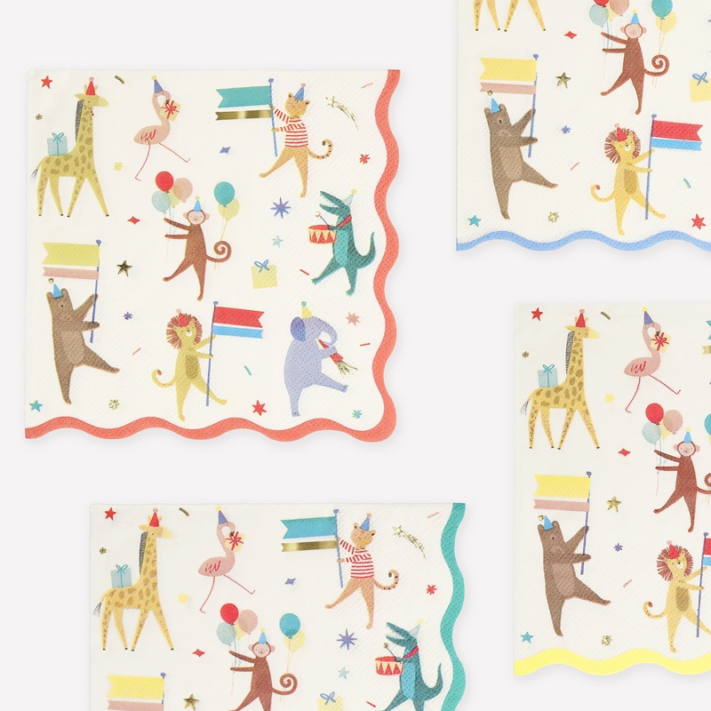 Animal Parade Large Napkins (x 16)