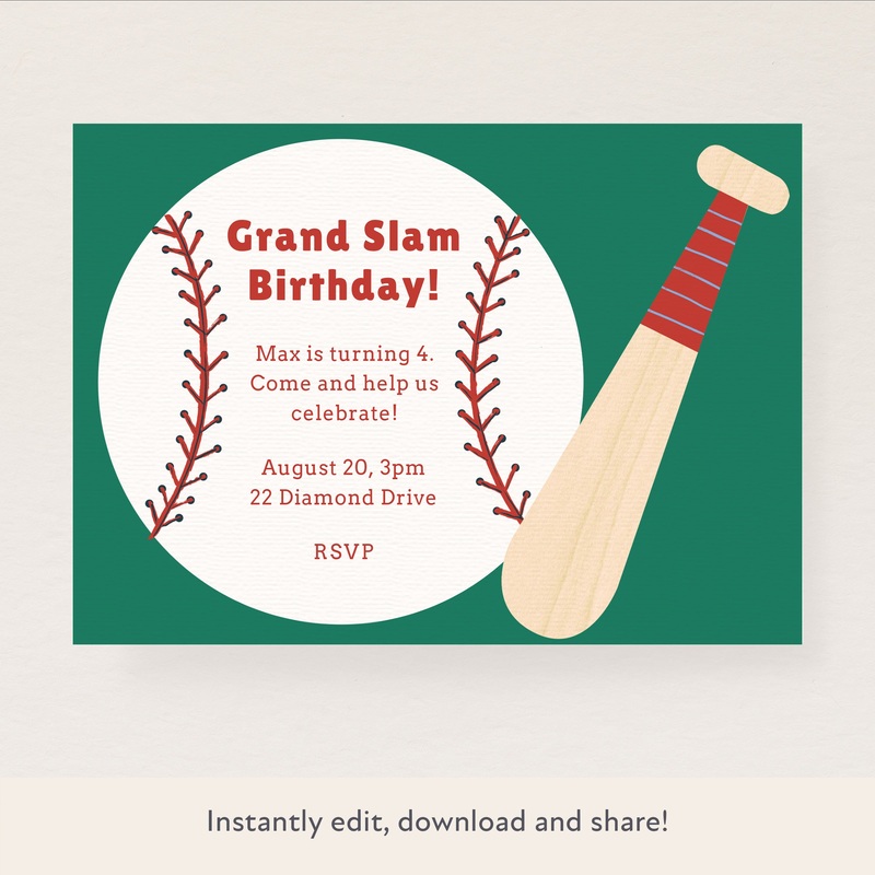 Baseball Download & Print Invitation