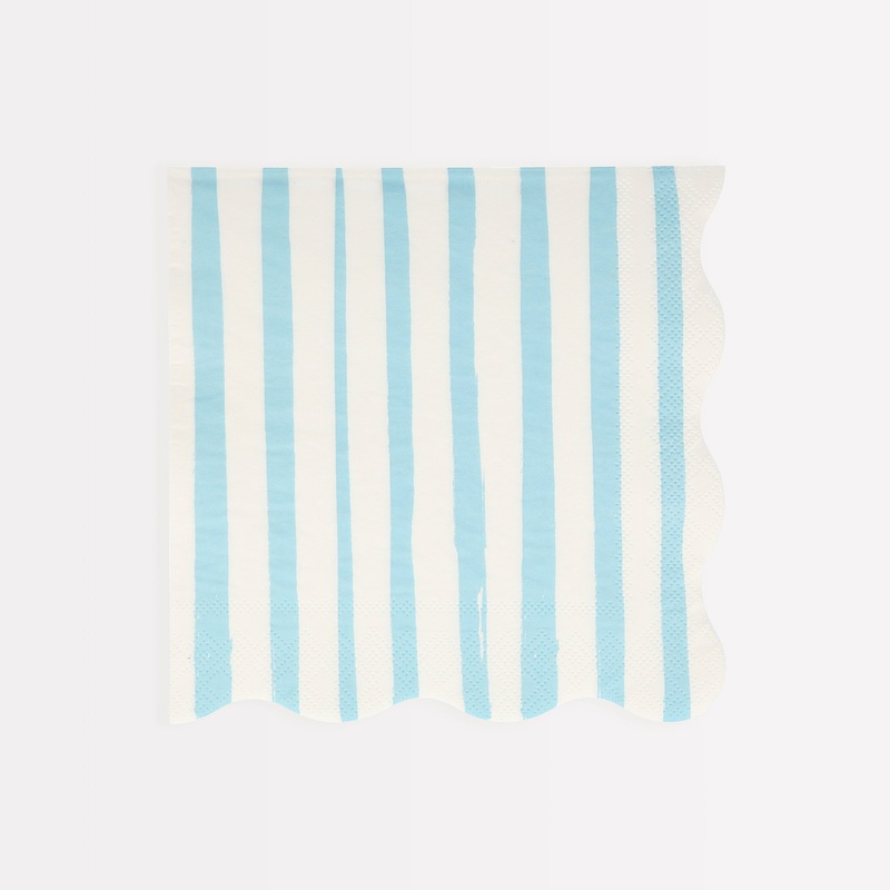 Blue Stripe Large Napkins (x 16)
