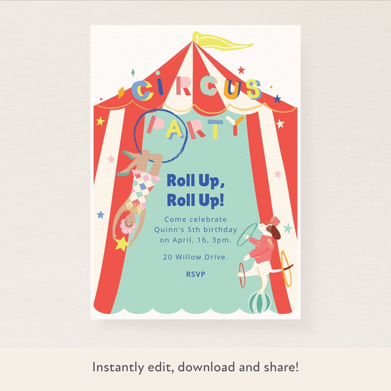 Circus Download & Print Invitation
