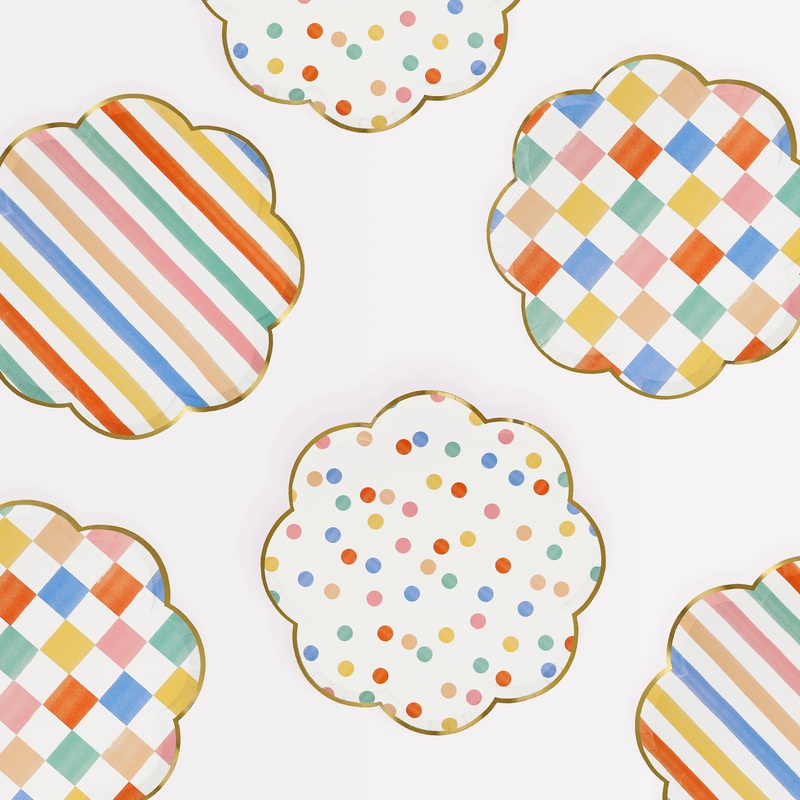 Colorful Pattern Side Plates (x 8)