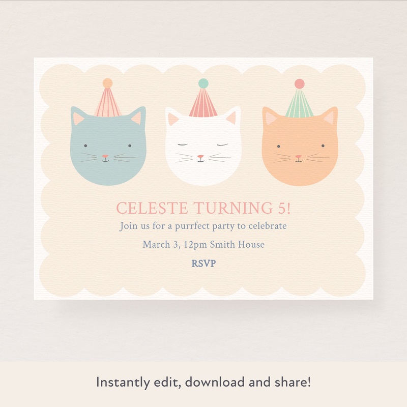 Cute Kitten Download & Print Invitation